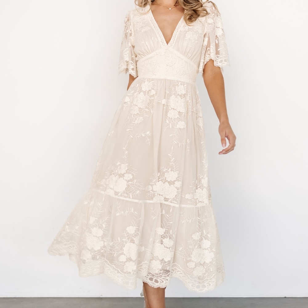 Baltic Born Clarisa Lace Midi Dress | Vintage Cream Size XLXL